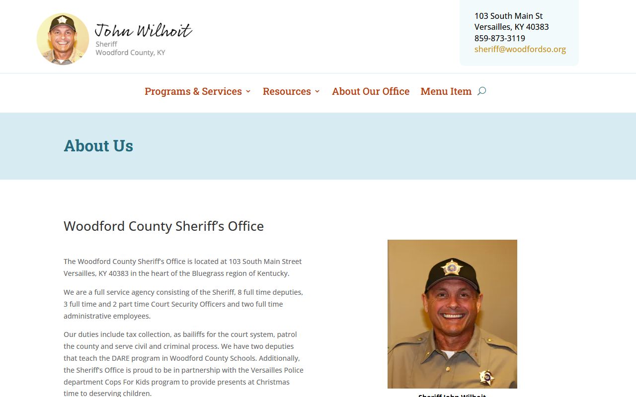 Woodford County arrest records sheriff office duties