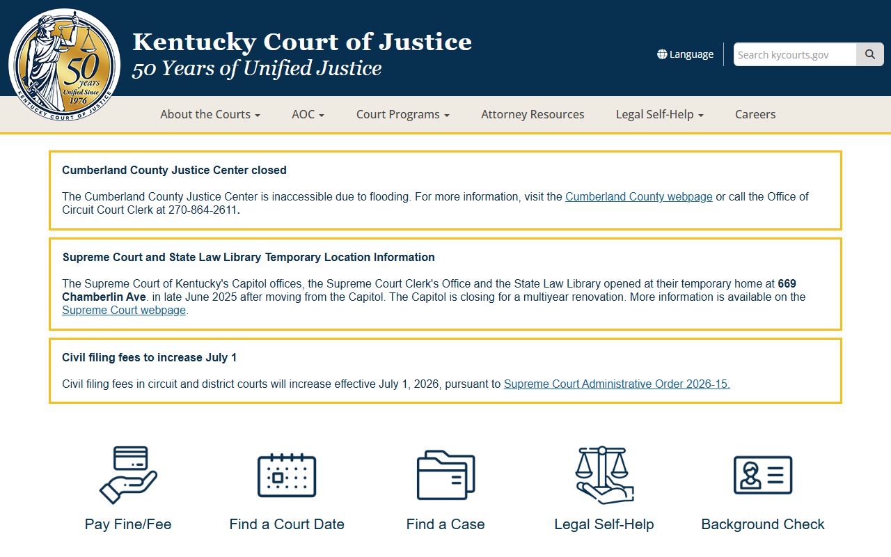 Woodford County court dockets Kentucky Court of Justice source
