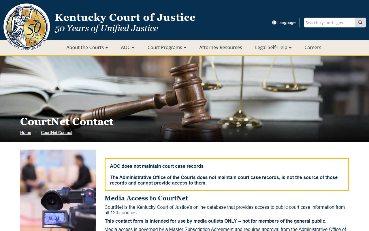 Woodford County court records CourtNet access page