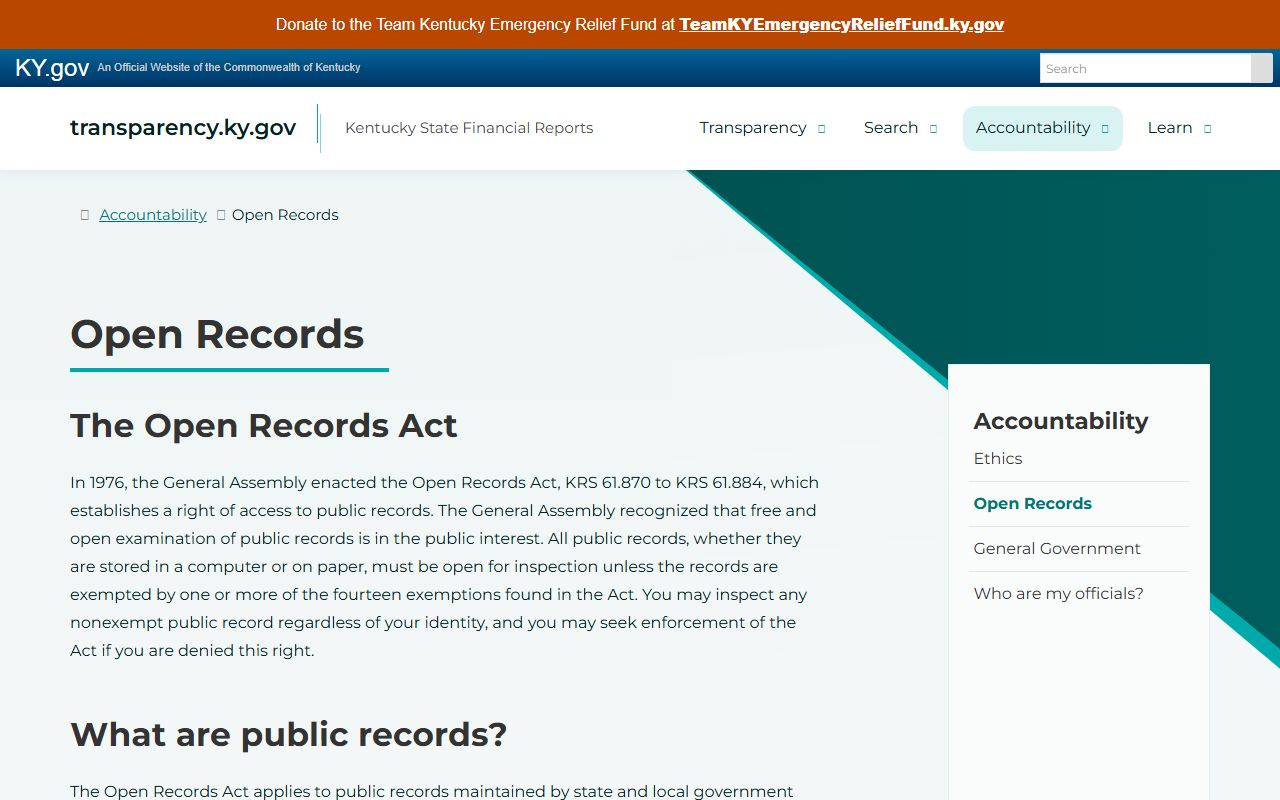 Woodford County court records Kentucky Open Records Act overview