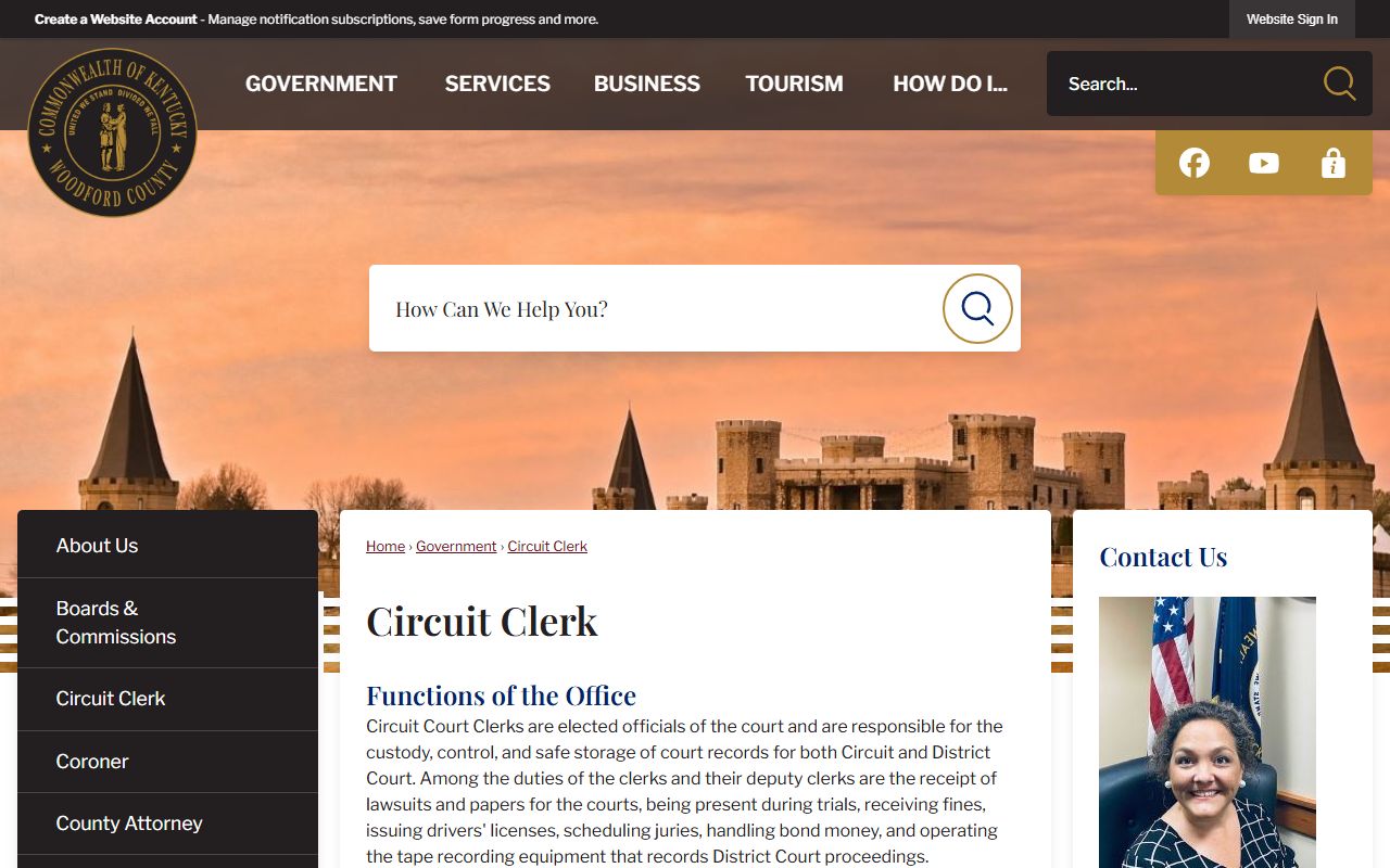 Woodford County court records Circuit Court Clerk page